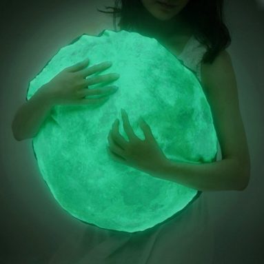 Glow in the Dark Moon Circle Plush Pillow