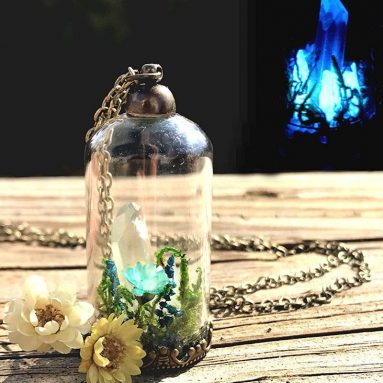 Glow in the Dark Terrarium Necklace