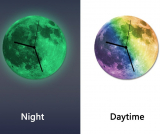 Glowing Moon Wall Colck Art Room Decoration