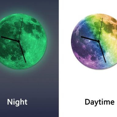 Glowing Moon Wall Colck Art Room Decoration