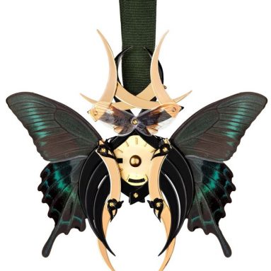 Gold Black Hercules Butterfly Necklace