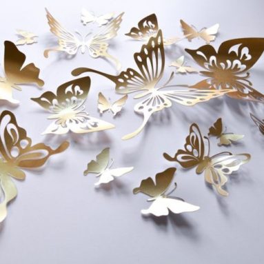 Gold Butterfly Wall Decals