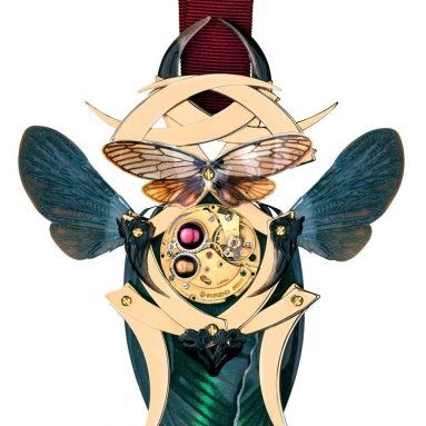 Gold Horn Butterfly Necklace