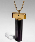 Gold Keychain Pill Fob  Necklace