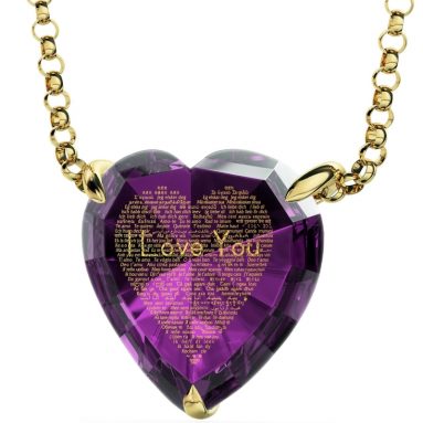 Gold Plated Heart Pendant Necklace 24k Gold