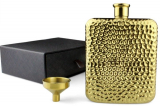 Gold Plated Hip Flask & Tunnel Set