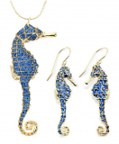 Gold Plated Sterling Silver Seahorse Jewelry Set