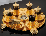 Gold Plated Turkish Tea Set