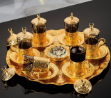 Gold Plated Turkish Tea Set