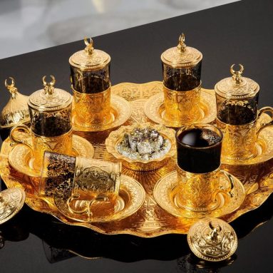 Gold Plated Turkish Tea Set