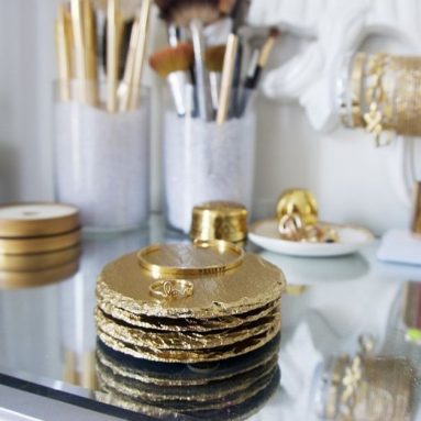 Gold Slate Drink Coasters