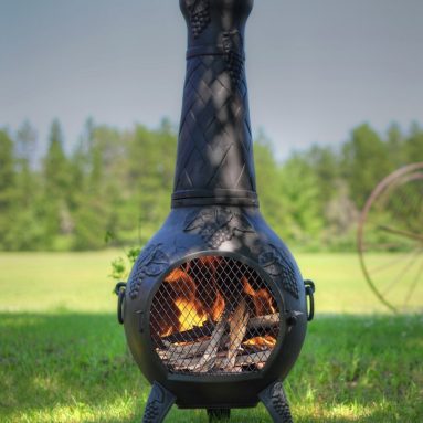 Grape Leaf Cast Aluminum Chiminea