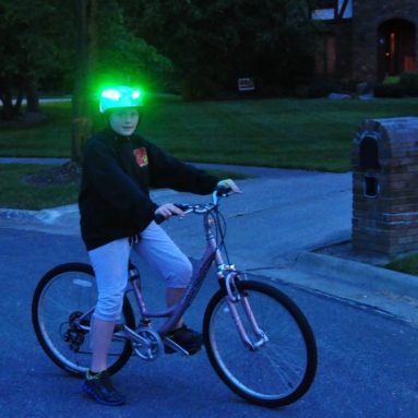 Green LED Helmet Lights