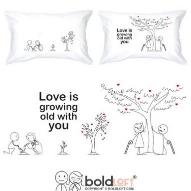 Grow Old with You His and Hers Pillowcases