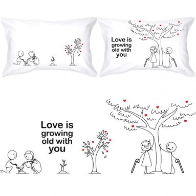 Grow Old with You His and Hers Pillowcases