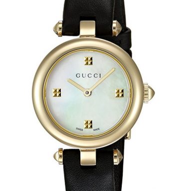 Gucci Women’s Swiss Quartz Gold-Tone and Leather Dress Watch