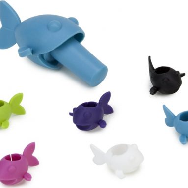 Guppy Wine Charm and Bottle Topper Set