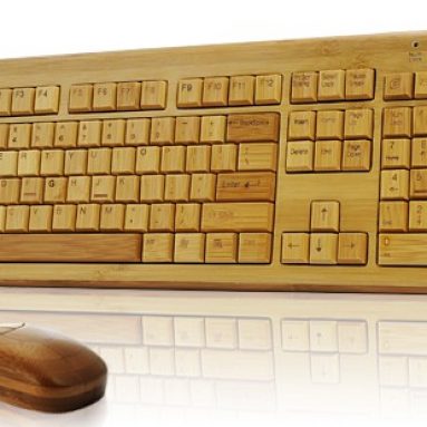 All Natural Full Bamboo Keyboard and Mouse Combo