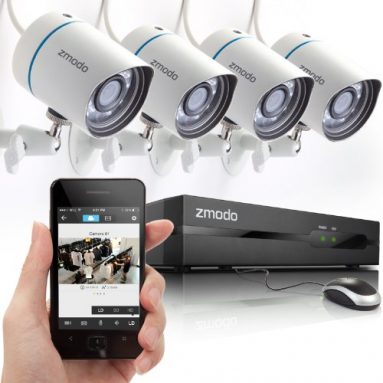 HD Security Camera System with 4 Indoor/ Outdoor Night Vision 720P Security Cameras
