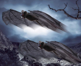 Halloween Haunters Set of 2 Hanging 30″ Wing Span Flying Vampire Bats Prop Decoration