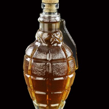 Hand Grenade Glass Whiskey Decanter