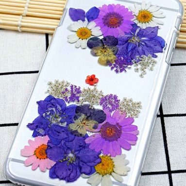 Handmade craft iPhone7 Plus case with real flower