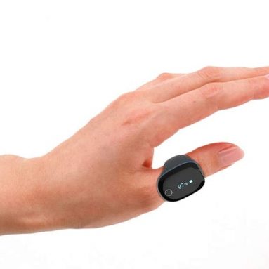 Health Ring Tracker, Oxygen Levels Heart Rate Monitor w Vibration Feedback Free APP PC Report