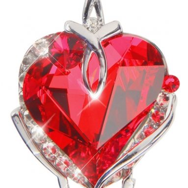 Heart Pendant Necklace with Swarovski Crystal