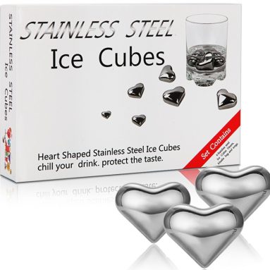 Heart-shaped Set of 6 Stainless Steel Whiskey Chilling