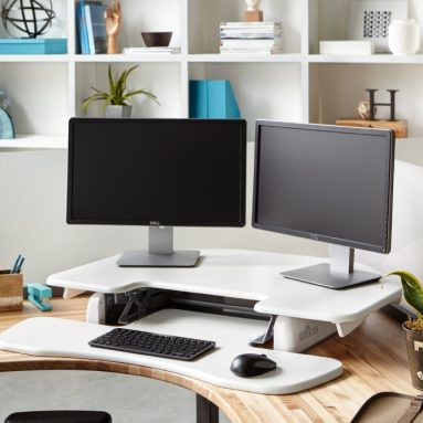 Height-Adjustable Standing Desk for Cubicles