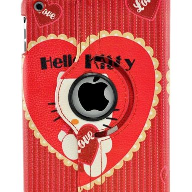Hello Kitty Design 360 Degree Rotating PU Leather Hard Case for Apple iPad 4 3 2