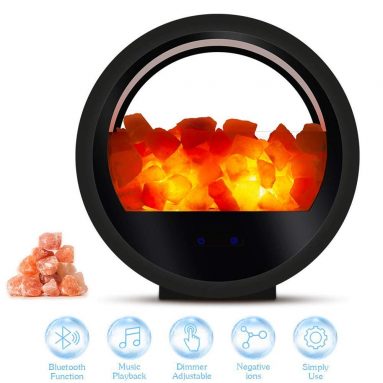 Himalayan Pink Salt Lamp Night Light Wireless Small Mini Bluetooth Speaker