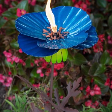 Himalayan Poppy Garden Torch Statue