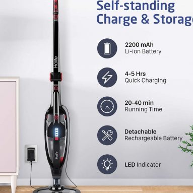 HoLife 2-in-1 Cordless Stick Vacuum Cleaner Upright and Handheld Vacuum Bagless with LED Power Brush