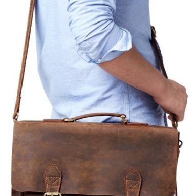 Horse Handmade Leather Men’s Briefcase Shoulder Hand Bag