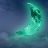 Hot Fashion Glow in the Dark Green Crescent Moon Wall Decals