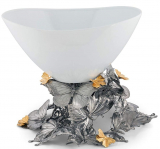 House Pewter Butterfly Centerpiece Porcelain Bowl