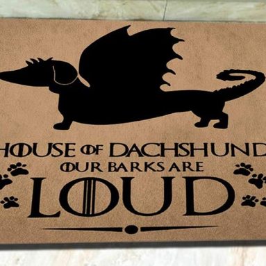 House of Dachshund Monogram Doormat Indoor Outdoor Rubber Welcome Mat