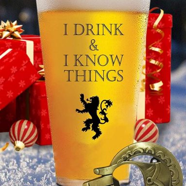 I Drink and I Know Things 17 oz Beer Glass
