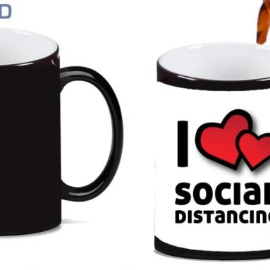 I Love Social Distancing Magic Color Morphing Ceramic Coffee Mug