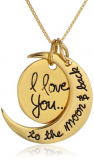“I Love You To The Moon and Back” Two-Piece Pendant Necklace