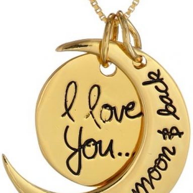 “I Love You To The Moon and Back” Two-Piece Pendant Necklace