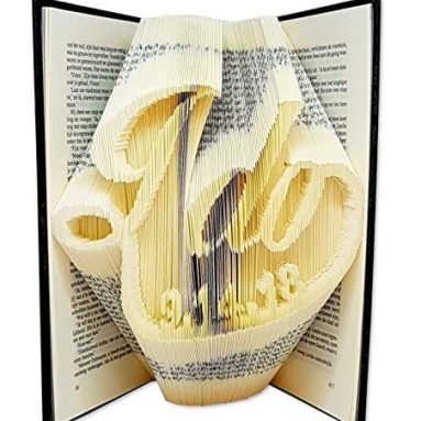 I do with a custom wedding date folded inside the pages of a book