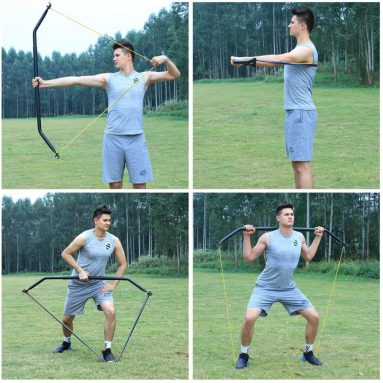 IRON AGE Resistance Band Training Bow Two-Piece Versatile Home Gym Full Body Workout Equipment