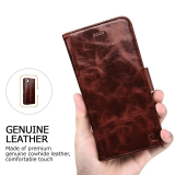 Icarercase Oil Wax Genuine Leather Detachable 2 in 1 Case