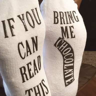 “If You Can Read This Bring Me Chocolate” Luxury Cotton Novelty Socks