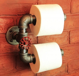 Industrial Pipe Double Roll Toilet Paper Holder