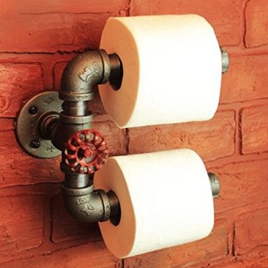 Industrial Pipe Double Roll Toilet Paper Holder