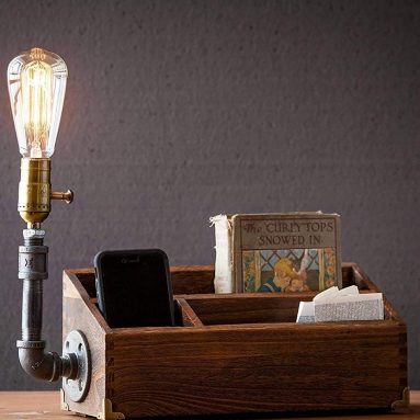 Industrial Steampunk pipe Desk Organizer