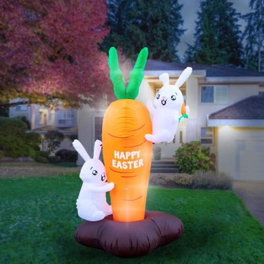 Inflatable Easter Bunny Climbing Carrot Decoration